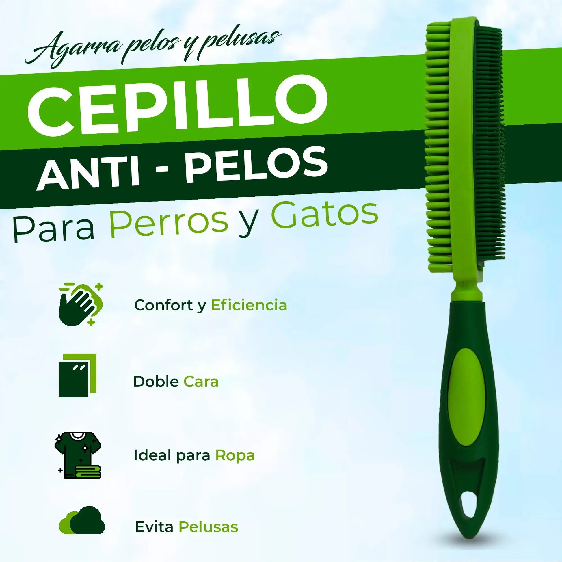 Cepillo anti pelos para perros y gatos con doble cara, ideal para ropa, evita pelusas