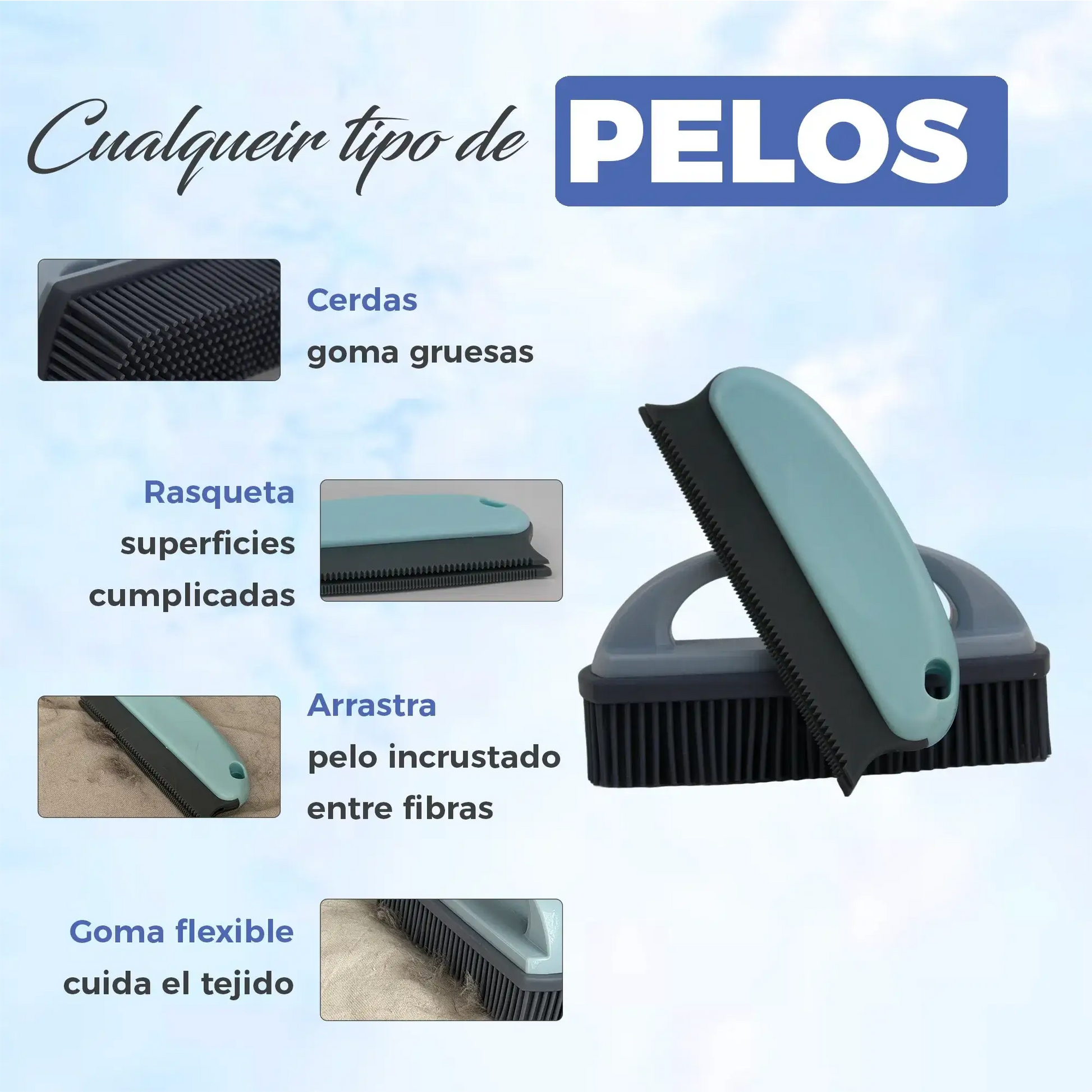 Comparativa del kit: cepillo grande para superficies amplias y cepillo compacto para zonas difíciles
